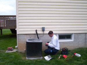 Central air conditioning installation